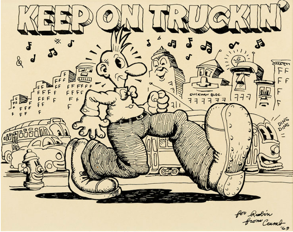 Keep On Trucking' Illustration by Robert Crumb sold for $90,000. Click here to get your original art appraised.