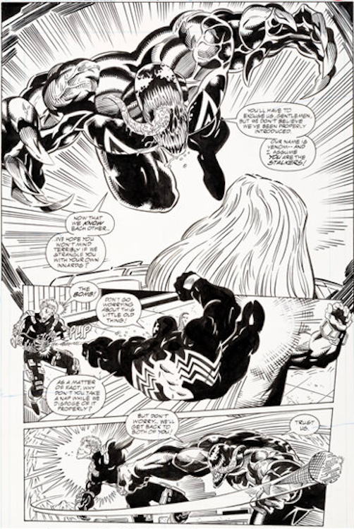 Venom: Nights of Vengeance #1 Page 13 by Ron Lim sold for $5,760. Click here to get your original art appraised.