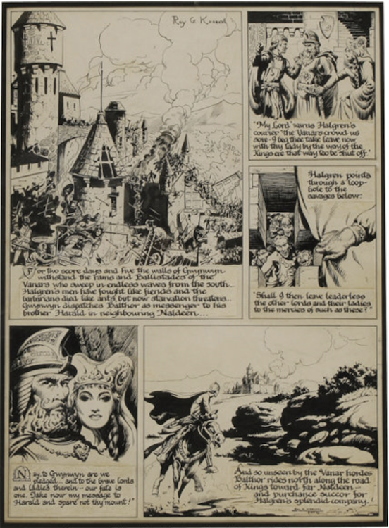 Gwynwyn Sunday Comic Strip 3-27-47 by Roy Krenkel sold for $5,975. Click here to get your original art appraised.