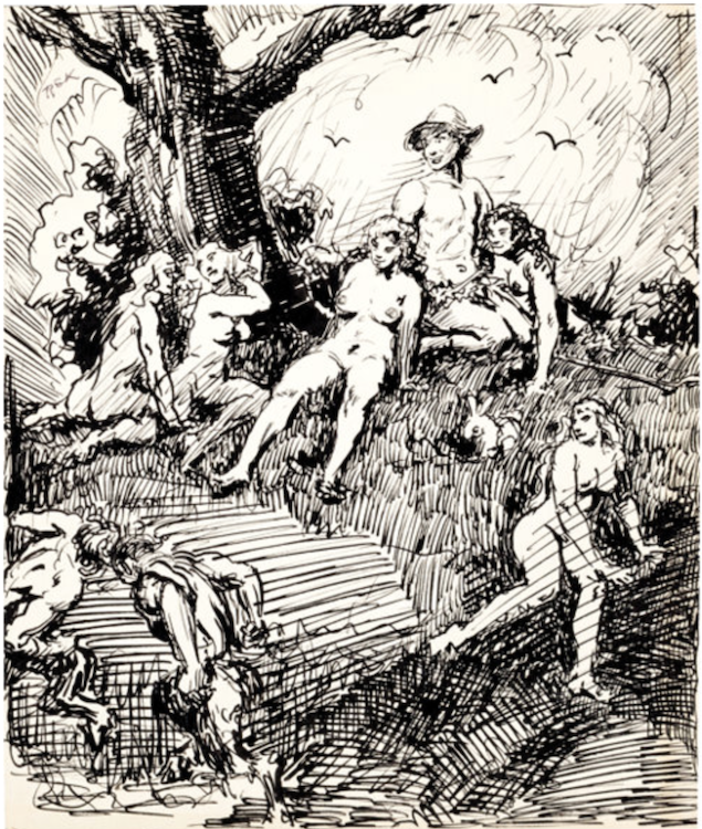 Pastoral Sketch by Roy Krenkel sold for $420. Click here to get your original art appraised.