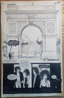 Sandman Original Art Pages Signed Neil Gaiman and Malcolm Jones