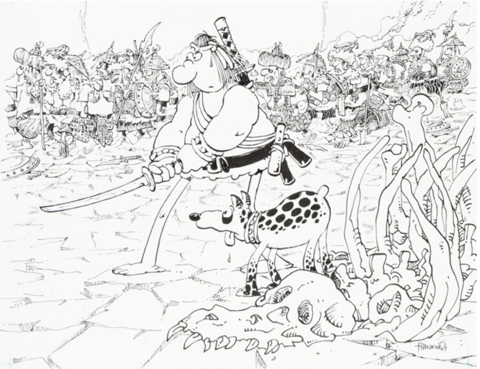 Groo: Hell on Earth #4 Cover Art by Sergio Aragones sold for $3,120. Click here to get your original art appraised.