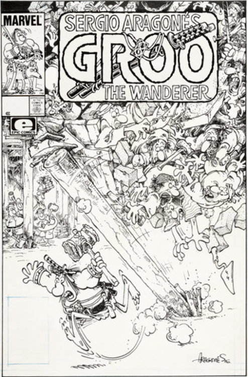 Groo the Wanderer #29 Cover Art by Sergio Aragones sold for $5,040. Click here to get your original art appraised.