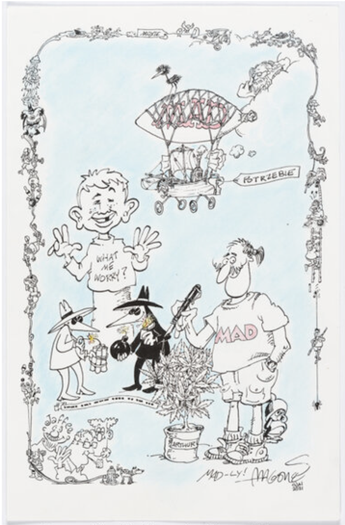 Mad Character Montage Illustration by Sergio Aragones sold for $2,280. Click here to get your original art appraised.