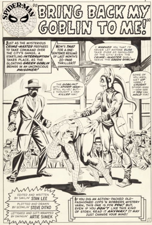 The Amazing Spider-Man #27 Splash Page 1 by Steve Ditko sold for $239,000. Click here to get your original art appraised.