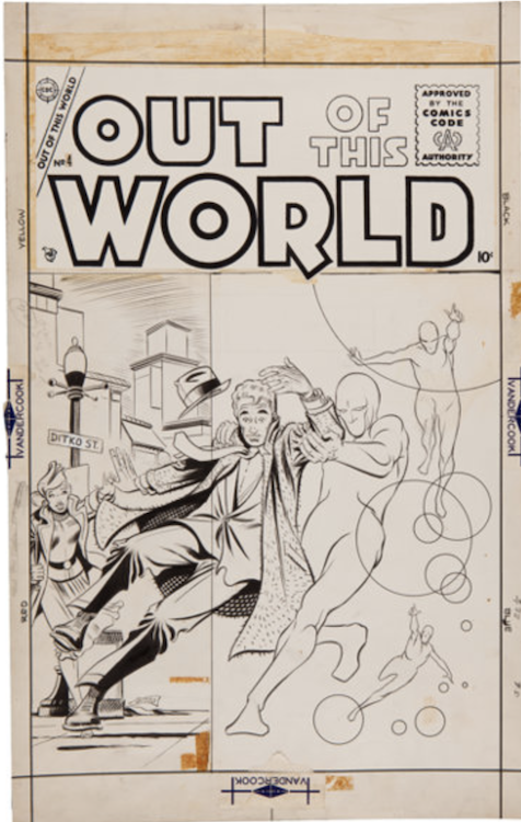 Out Of This World #4 Cover Art by Steve Ditko sold for $23,900. Click here to get your original art appraised.