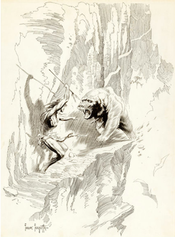Tarzan at the Earth's Core original art by Frank Frazetta sold for $4,600. Click here to get your original art appraised.