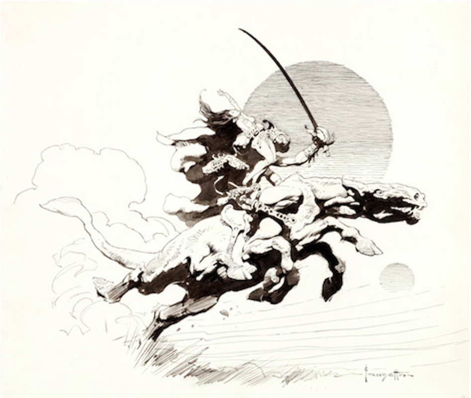 Thuvia Maid of Mars original art by Frank Frazetta sold for $21,510. Click here to get your original art appraised.