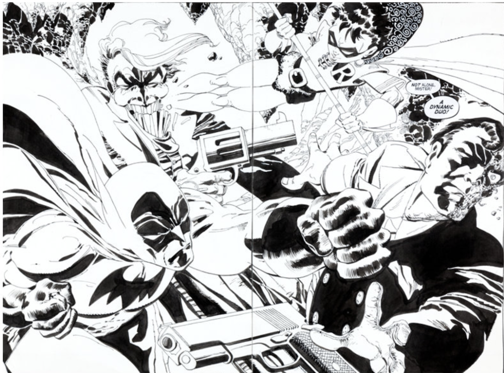 Batman: Dark Victory Double Splash Page #34-35 by Time Sale sold for $8,960. Click here to get your original art appraised.