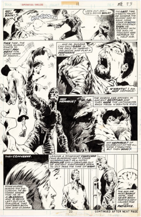 Supernatural Thrillers #11 Page 13 by Val Mayerik sold for $900. Click here to get your original art appraised.