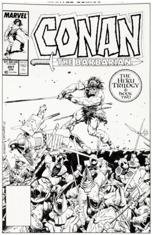 Conan the Barbarian #207 Cover Art by Val Semeiks sold for $3,705. Click here to get your original art appraised.