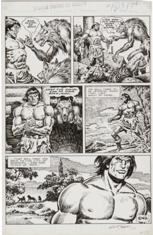 Savage Sword of Conan #128 Page 64 by Val Semeiks sold for $185. Click here to get your original art appraised.