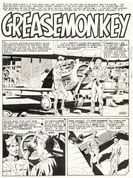 Aces High #3 Page 6 by Wally Wood sold for $38,400. Click here to get your original art appraised.