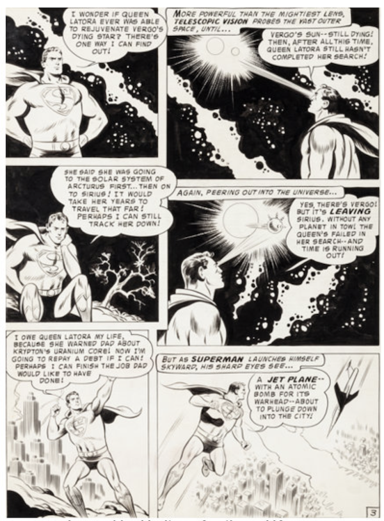 Superman #113 Page 3 by Wayne Boring sold for $8,365. Click here to get your original art appraised.