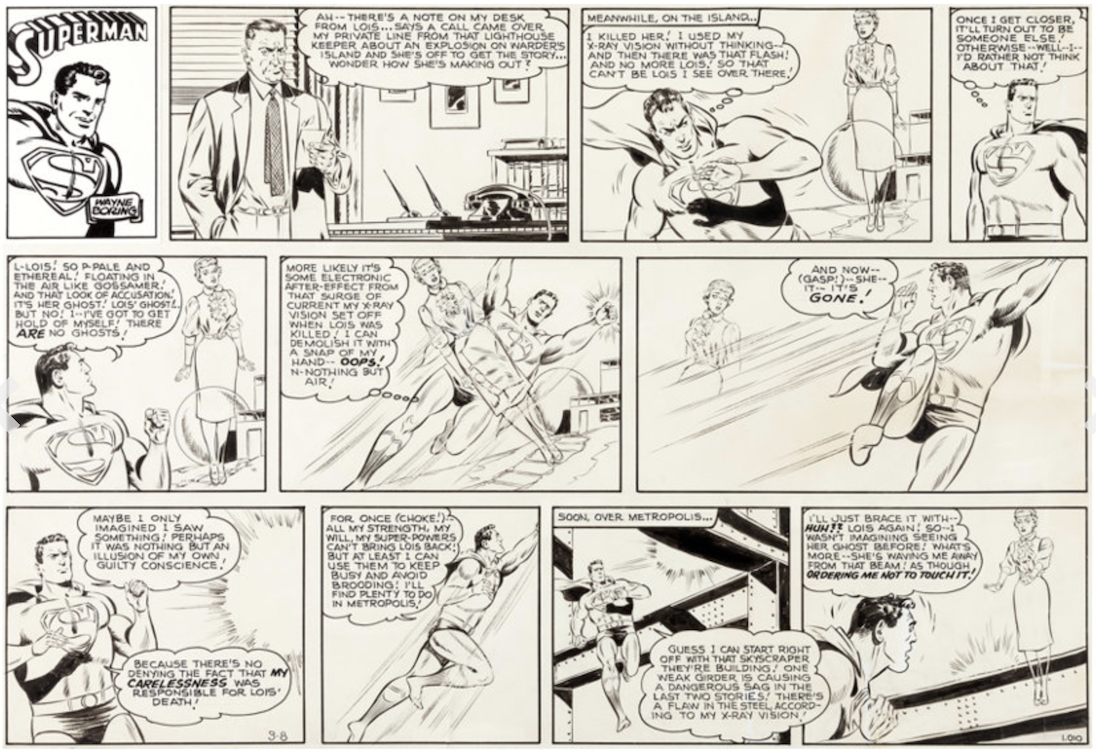 Superman Sunday Comic Strip #1010 by Wayne Boring sold for $3,350. Click here to get your original art appraised.