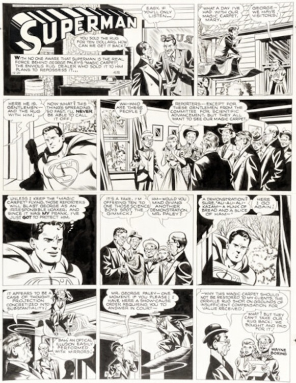 Superman Sunday Comic Strip #478 by Wayne Boring sold for $7,500. Click here to get your original art appraised.