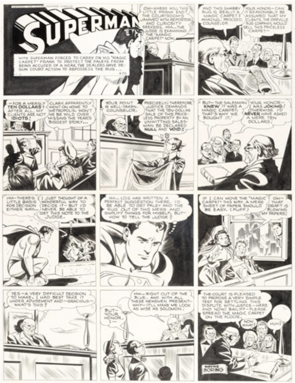 Superman Sunday Comic Strip #479 by Wayne Boring sold for $8,400. Click here to get your original art appraised.
