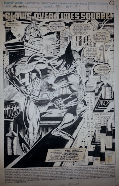 This is the title splash page from Wolverine #45.