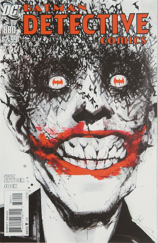 The haunting Joker cover of Detective Comics #880. Jock art