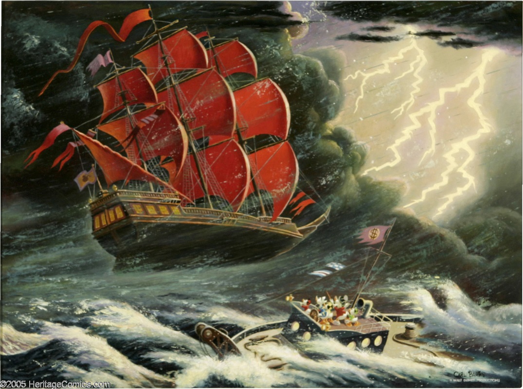 Flying Dutchman Original Oil Painting by Carl Barks Sold for: $80,500