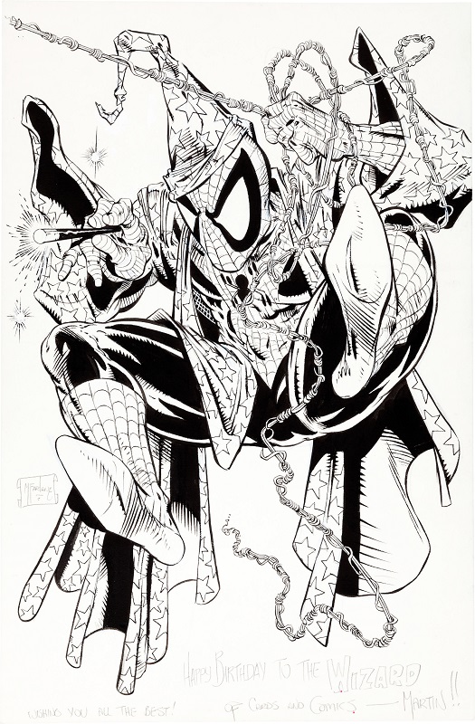 Cover Art for Wizard the Comics Magazine #1, featuring Spider-Man. Sold for: $32,265. Click for McFarlane artwork values