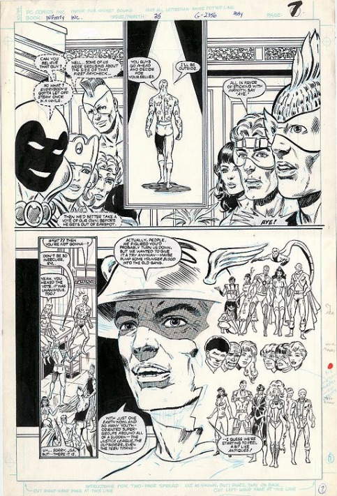 Infinity, Inc. #25, Page 7, by Todd McFarlane. Sold for: $201. Click for comic art values