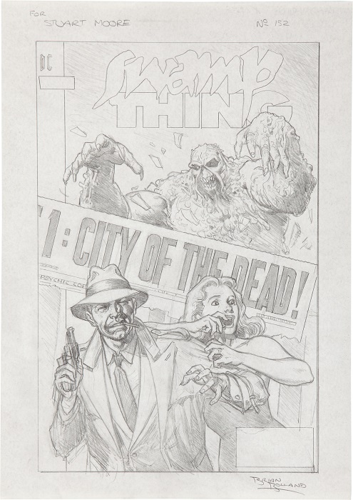 Original Cover Sketch for Swamp Thing #152 by Brian Bolland Sold for $474