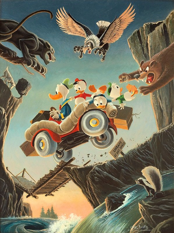 Vacation Panel Original Oil Painting by Carl Barks Sold for: $179,250