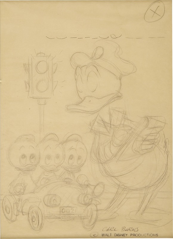 Preliminary Cover Art for Walt Disney's Comics and Stories #242 by Carl Barks Sold for $1,015