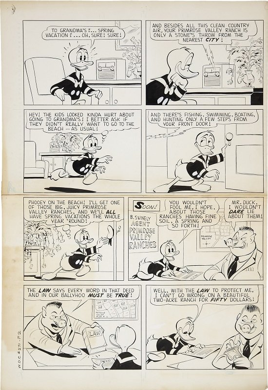 Walt Disney's Comics and Stories #271, Page 2 by Carl Barks Sold for: $13,145