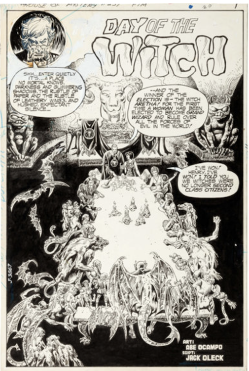 House of Mystery #239 Splash Page 1 by Abe Ocampo sold for $360. Click here to get your original art appraised.