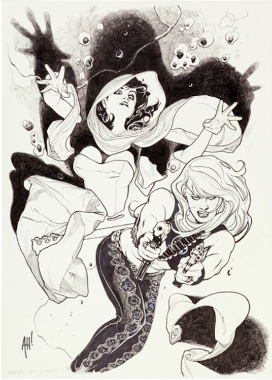 Barb Wire Volume 2 #4 Unused Cover Art by Adam Hughes sold for $5,020. Click here to get your original art appraised.