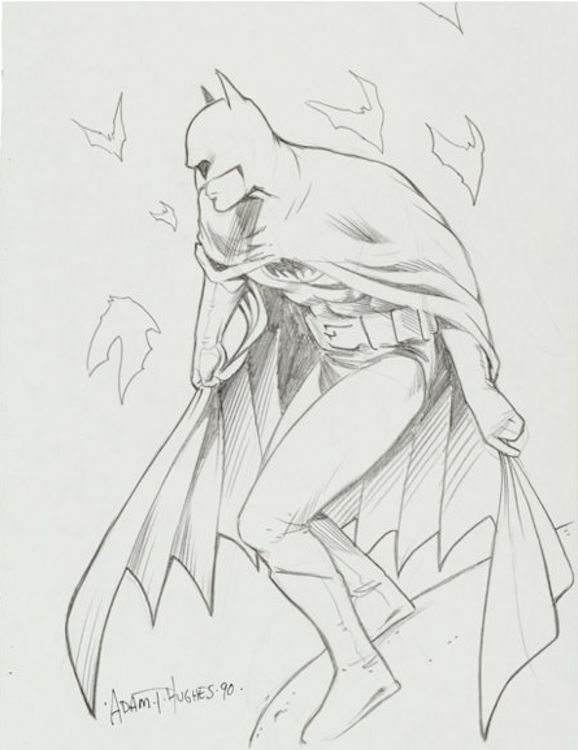 Batman Convention Sketch by Adam Hughes sold for $170. Click here to get your original art appraised.