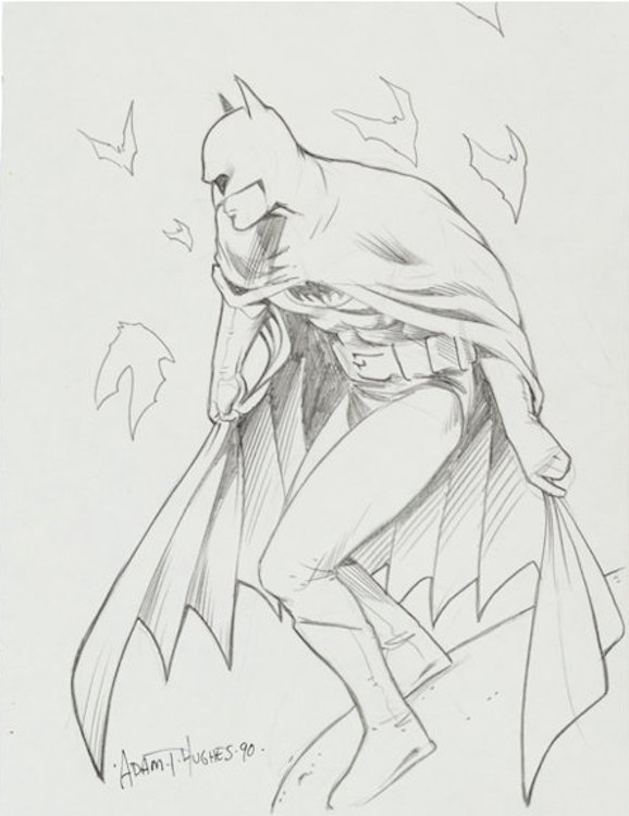 Batman Convention Sketch by Adam Hughes sold for $170. Click here to get your original art appraised.