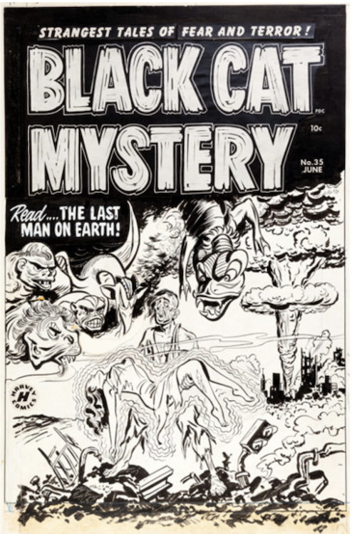Black Cat Mystery #35 Cover Art by Al Avison sold for $3,225. Click here to get your original art appraised.