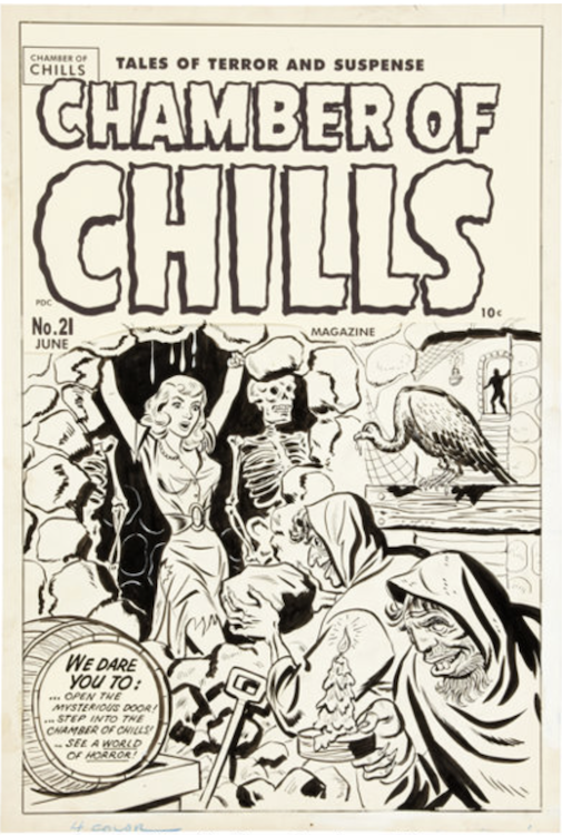Chamber of Chills #21 Cover Art by Al Avison sold for $2,630. Click here to get your original art appraised.