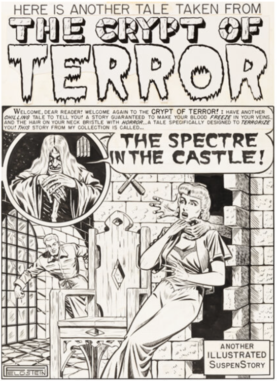Crime Patrol #16 Page 1 by Al Feldstein sold for $26,400. Click here to get your original art appraised.