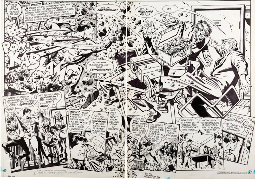 Superman Annual #12 Page 3-4 by Alex Toth sold for $9,000. Click here to get your original art appraised.