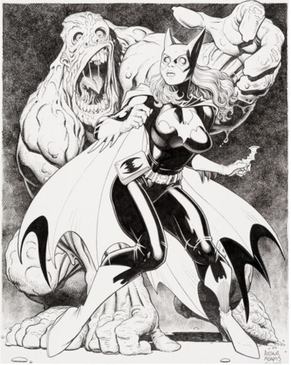 Batgirl and Clayface Illustration by Arthur Adams sold for $5,280. Click here to get your original art appraised.