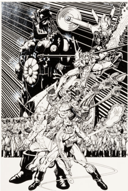Micronauts Unpublished Pin-up Illustration by Arthur Adams sold for $9,000. Click here to get your original art appraised.