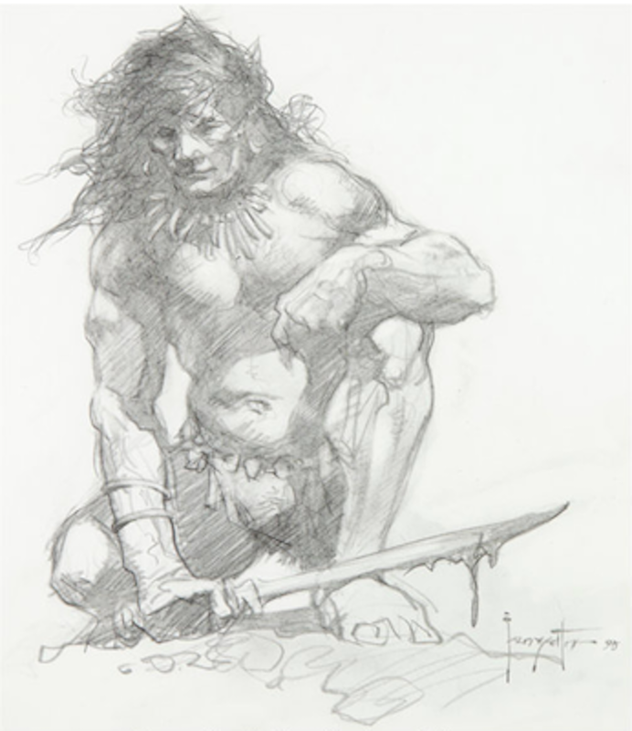 Barbarian Drawing original art by Frank Frazetta sold for $4,780. Click here to get your original art appraised.