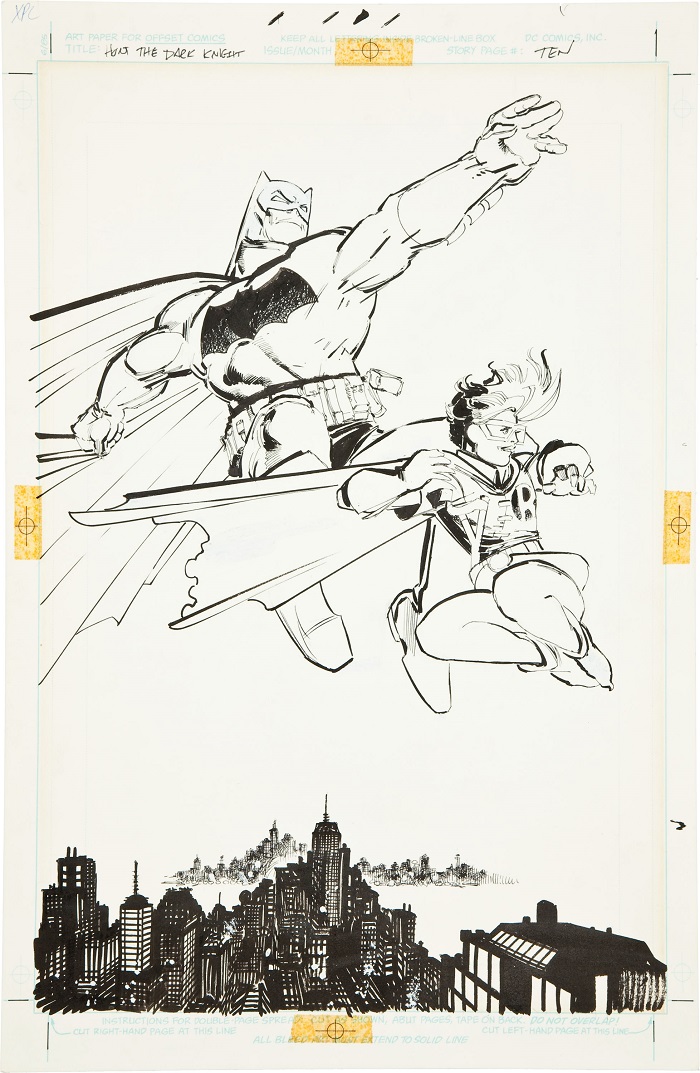 Sold For: $448,125: Original Art for Batman: The Dark Knight #3, Splash Page 10 by Frank Miller. Click for free appraisal