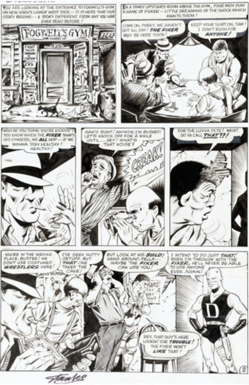 Daredevil #1 Page 2 by Bill Everett sold for $288,000. Click here to get your original art appraised.