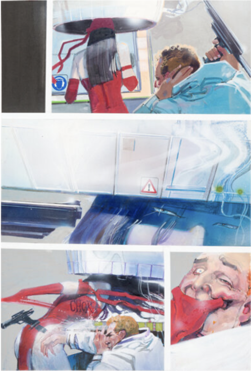 Elektra: Assassin #2 Page 23 by Bill Sienkiewicz sold for $24,000. Click here to get your original art appraised.