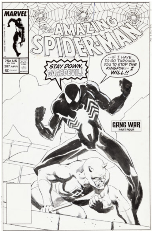 The Amazing Spider-Man #287 Cover Art by Bob Hall sold for $38,400. Click here to get your original art appraised.