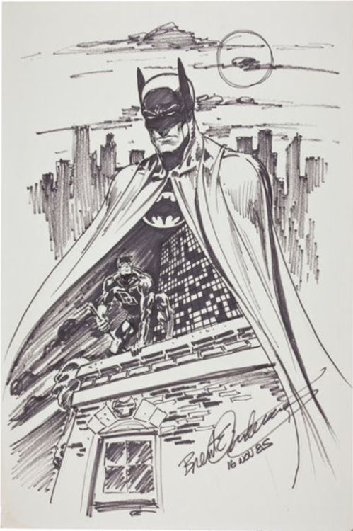 Batman & Daredevil Illustration by Brent Anderson sold for $360. Click here to get your original art appraised.