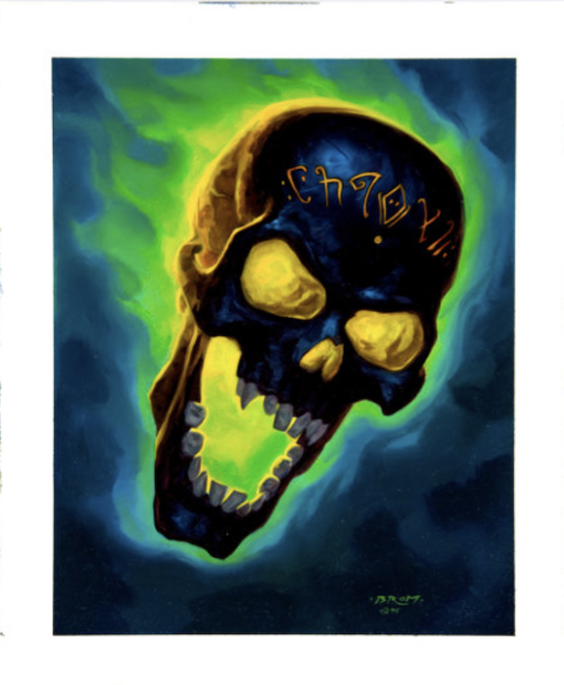 Guardians Grim Skull Collectible Card Painting by Brom sold for $750. Click here to get your original art appraised.