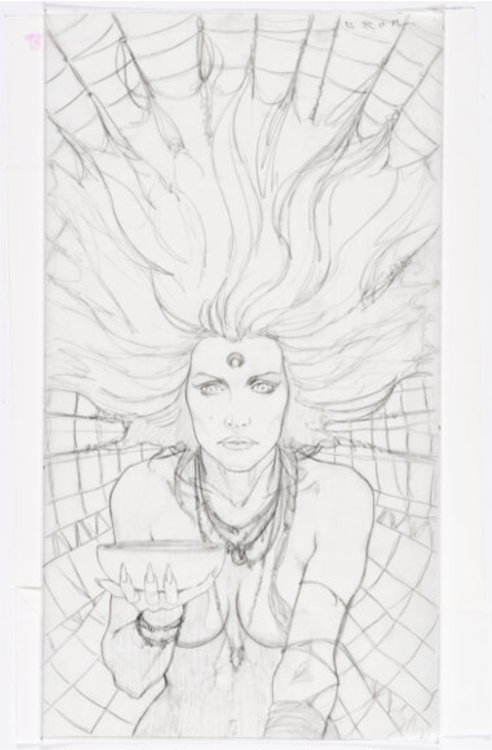 Web of Charms Preliminary Drawing by Brom sold for $460. Click here to get your original art appraised.