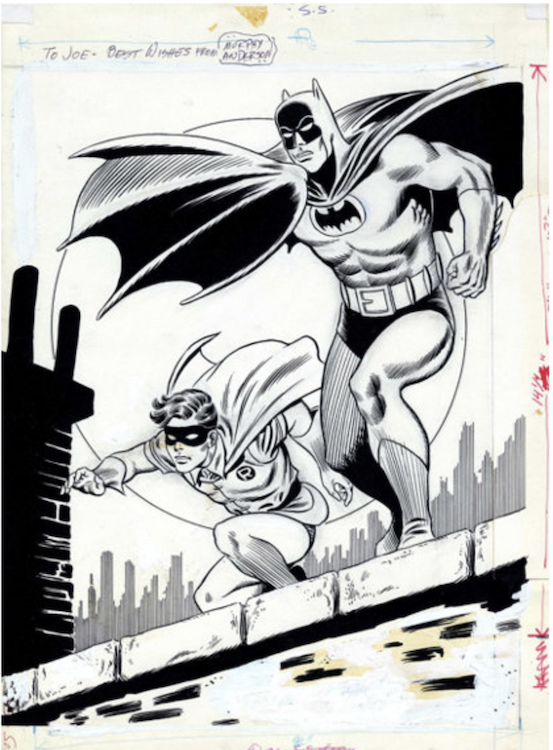 Batman and Robin Illustration by Carmine Infantino sold for $28,750. Click here to get your original art appraised.