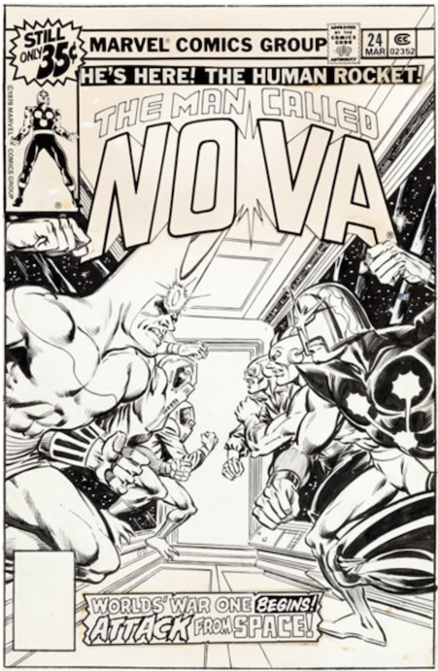Nova #24 Cover Art by Carmine Infantino sold for $8,070. Click here to get your original art appraised.